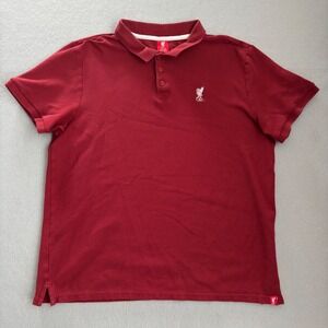 Liverpool FC Polo Shirt Mens XL Red Short Sleeve Embroidered Liver Bird Crest